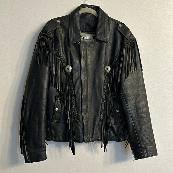Diamond Leather Fringe jacket - Picture 1 of 5
